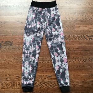 Fleece-lined leggings, pink camo